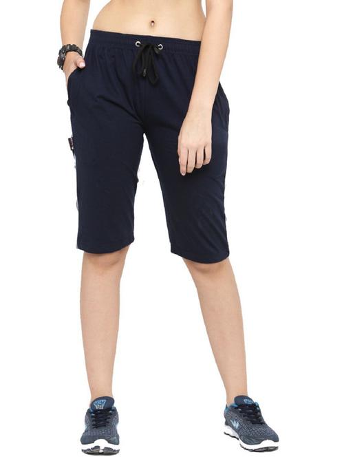 women navy blue regular capri - 20501423 - Standard Image - 0