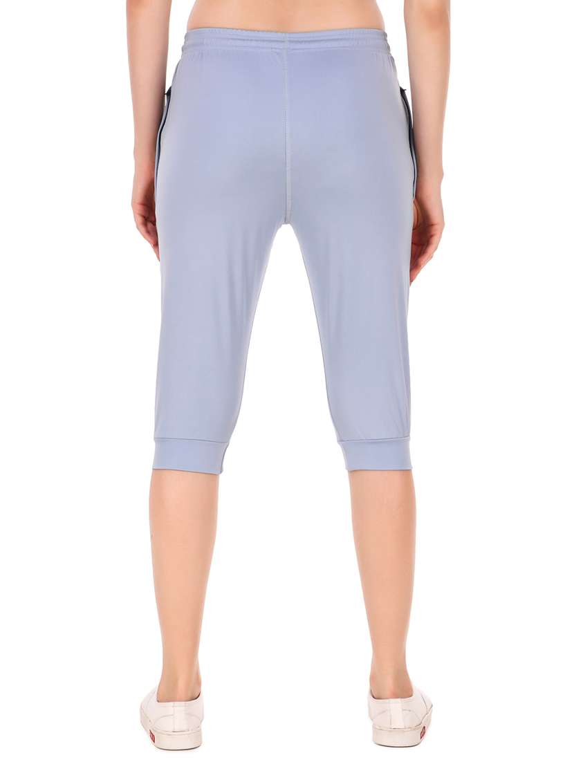 light blue typographic low rise capri - 20501430 -  Standard Image - 2