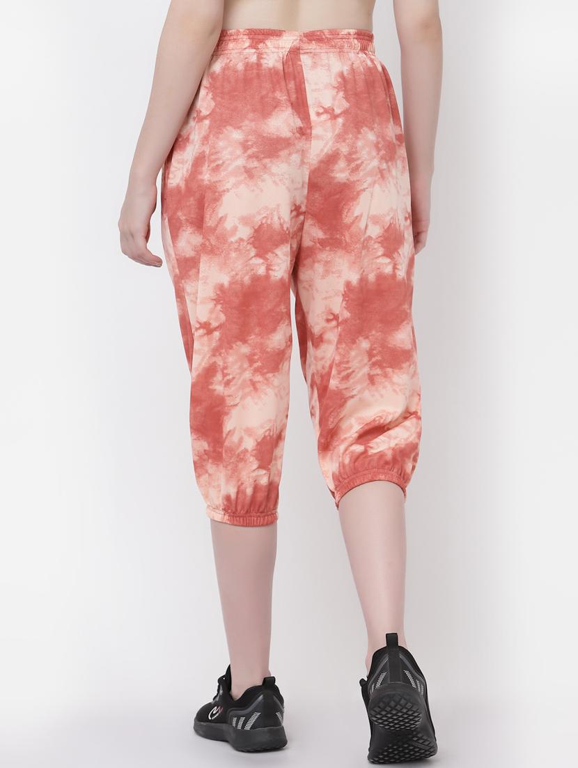orange tie & dye printed low rise capri - 20501445 - Standard Image - 2
