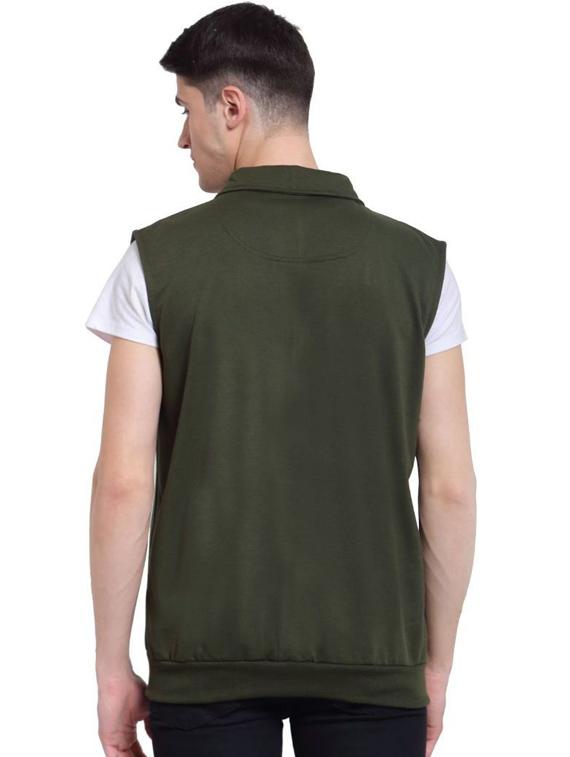 men sleeveless solid jacket - 20501490 - Standard Image - 2
