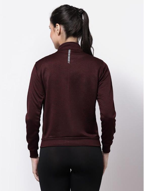 maroon solid stand collar regular jacket - 20501511 - Standard Image - 2