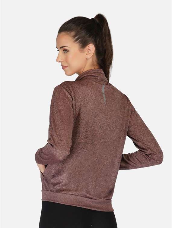 brown stand collar regular jacket - 20501513 -  Standard Image - 2