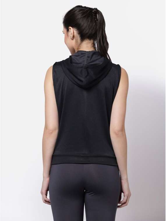 women black solid hooded sweatshirt - 20501525 - Standard Image - 2