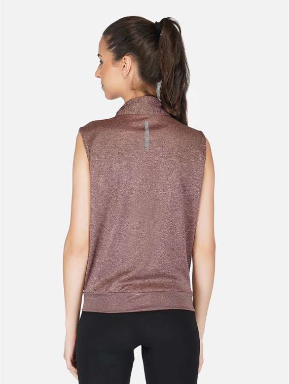brown stand collar regular jacket - 20501528 - Standard Image - 2