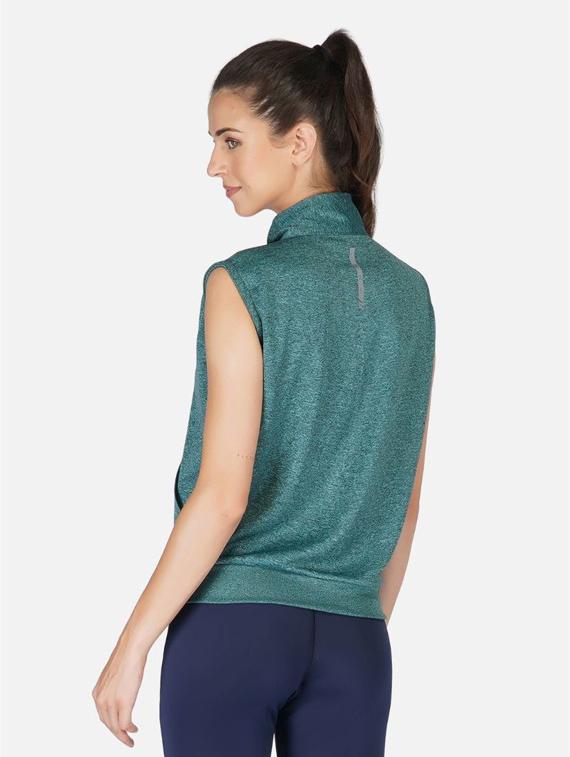 sea green stand collar regular jacket - 20501529 - Standard Image - 2