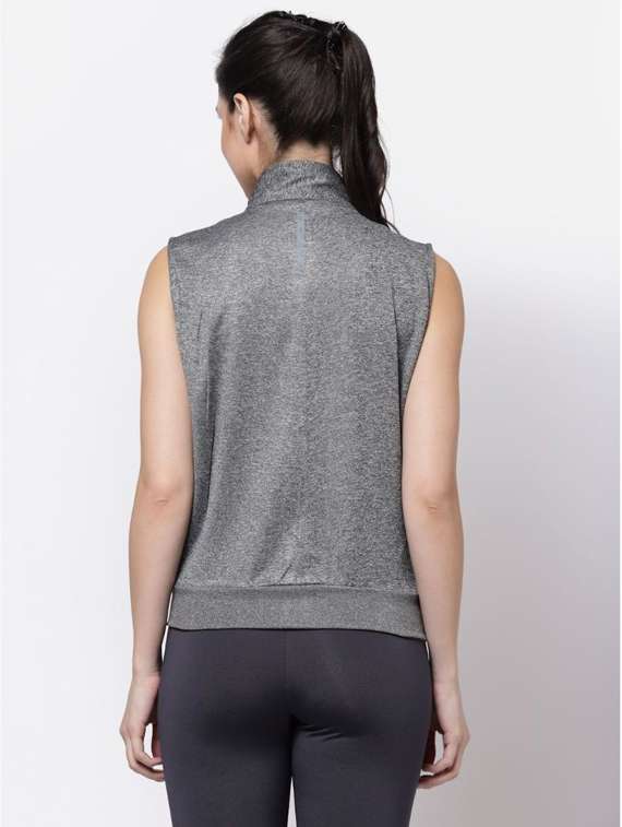 grey stand collar regular jacket - 20501530 - Standard Image - 2