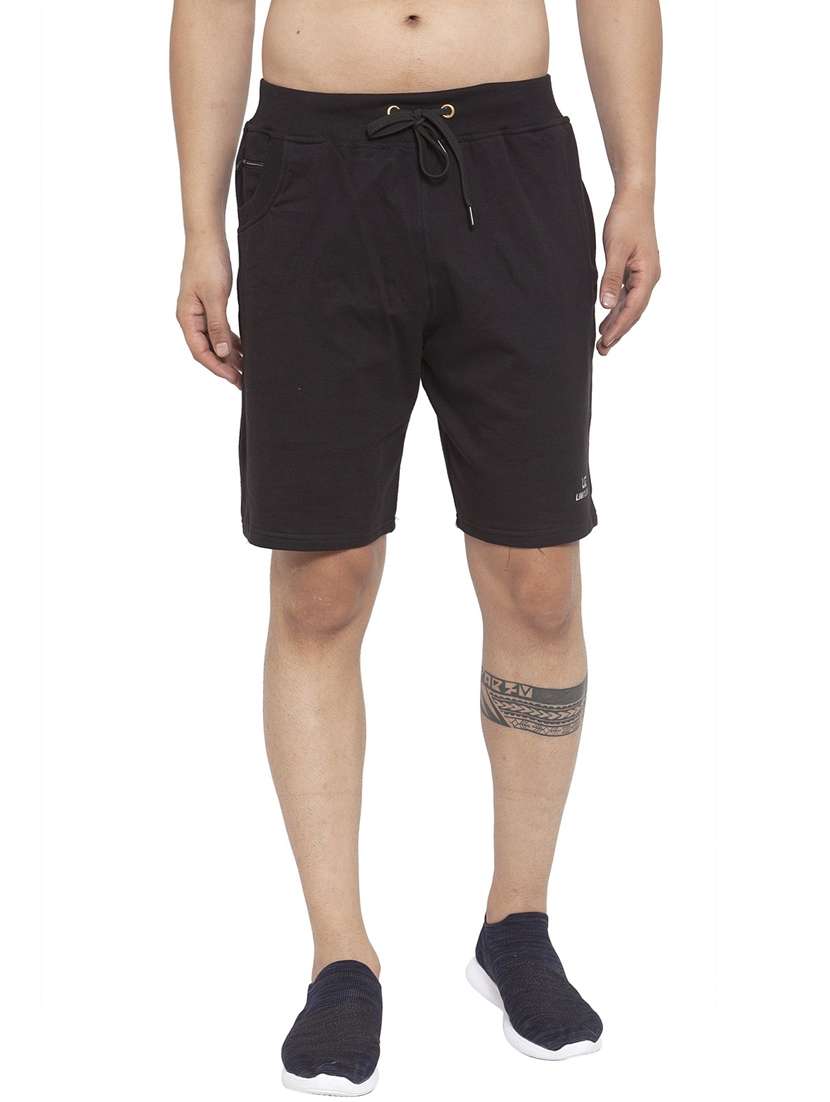 men solid cotton bermudas shorts
