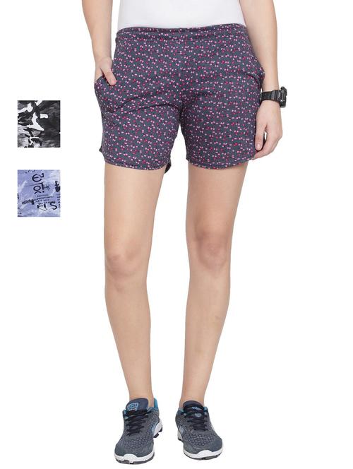 combo of 3 multi colored cotton regular short - 20501612 -  Standard Image - 0