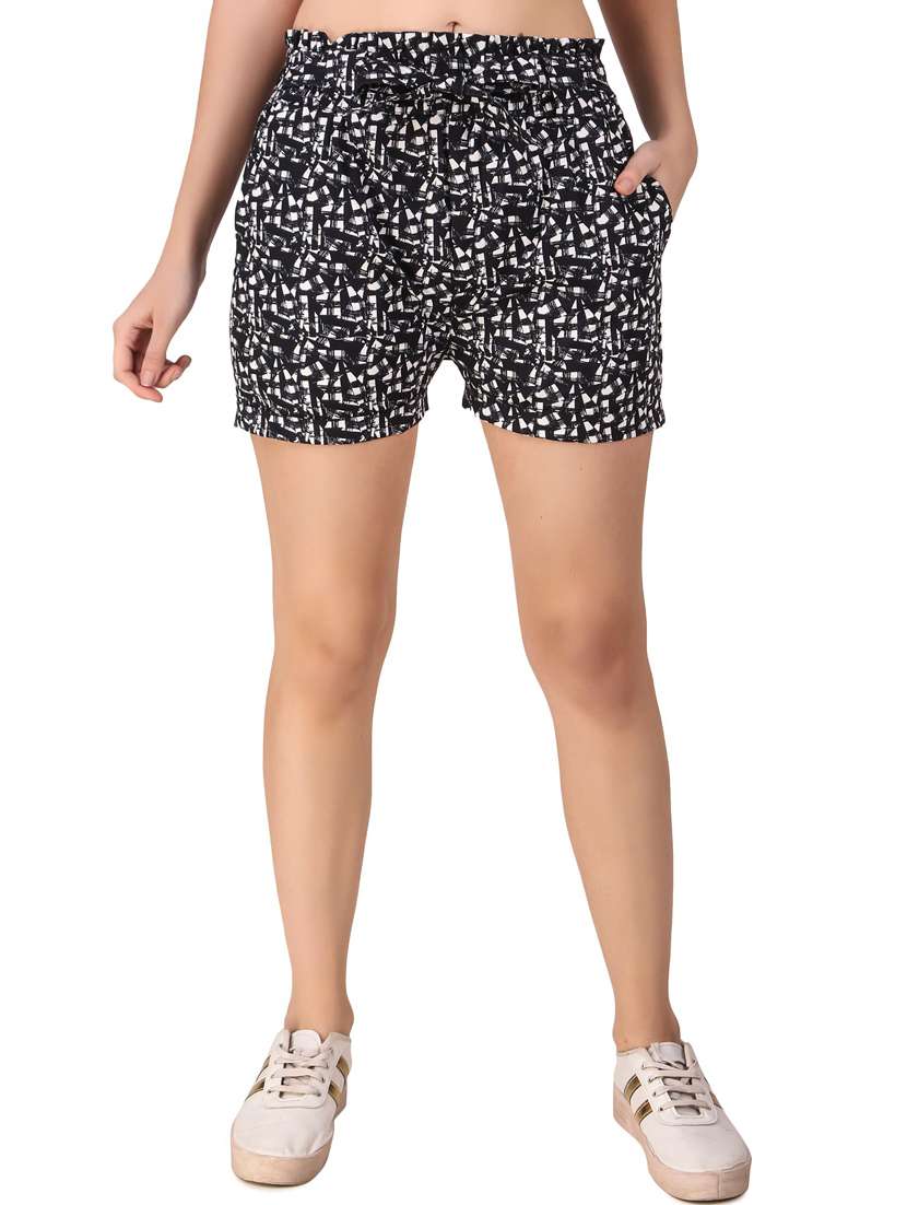 women black cotton blend regular short
