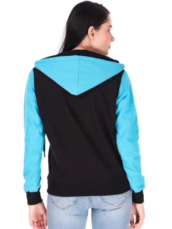 women color blocked button hoodie - 20501647 - Standard Image - 2