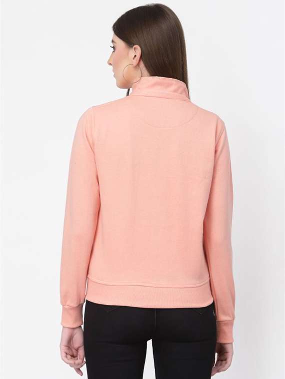 peach solid long sleeves regular sweatshirt - 20501660 - Standard Image - 2