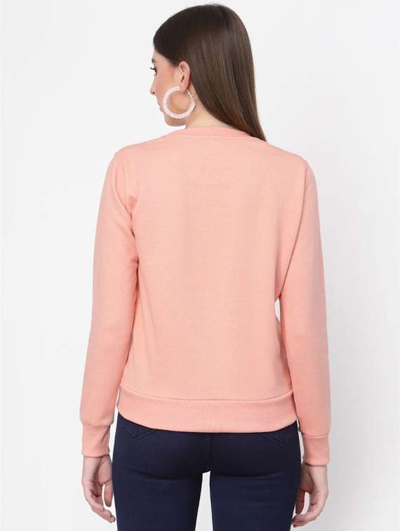 peach solid regular sweatshirt - 20501673 - Standard Image - 2