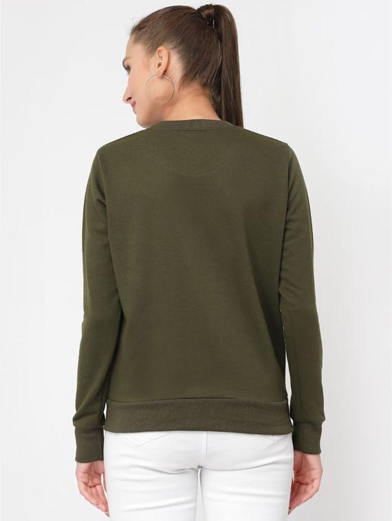olive solid regular sweatshirt - 20501675 - Standard Image - 2