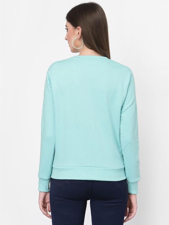 women turquoise round regular sweatshirt - 20501680 - Standard Image - 2