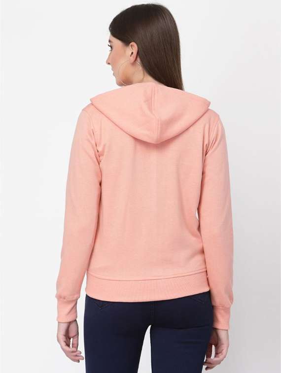 peach solid hooded regular sweatshirt - 20501687 -  Standard Image - 2