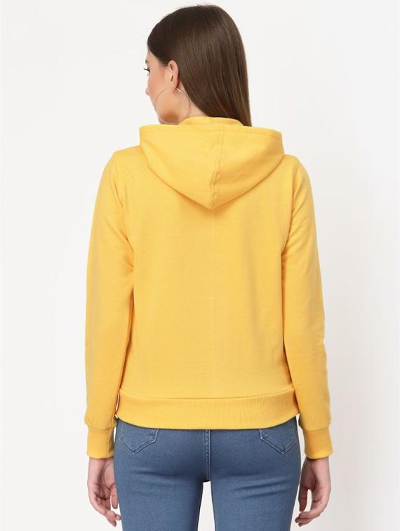 yellow solid hooded sweatshirt - 20501696 - Standard Image - 2