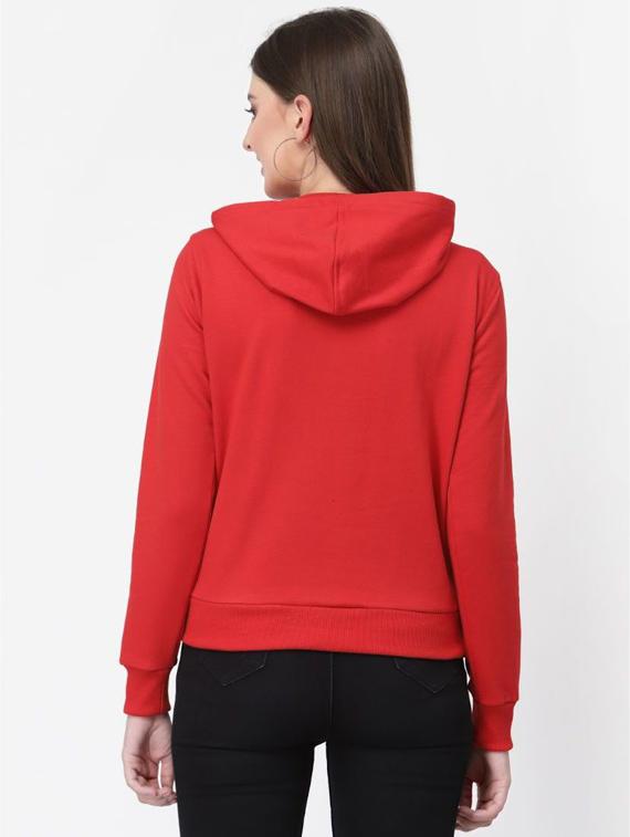 red solid hooded sweatshirt - 20501700 - Standard Image - 2