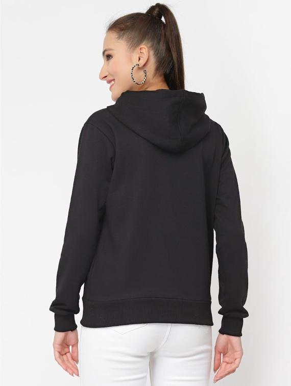black solid hooded sweatshirt - 20501706 - Standard Image - 2