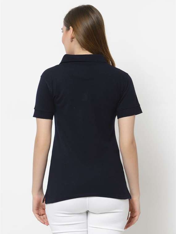 navy blue solid polo tees - 20501820 -  Standard Image - 2