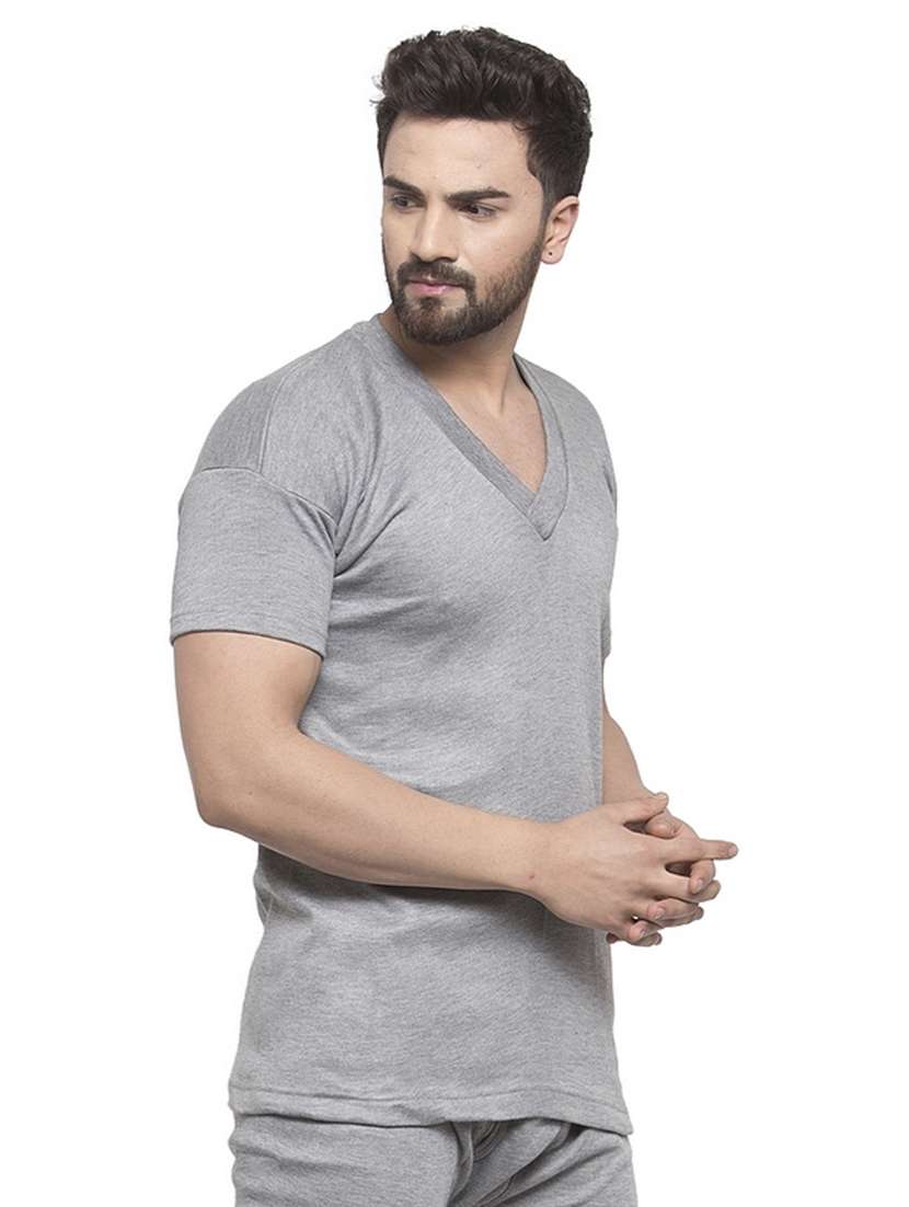 grey cotton thermal top - 20501902 - Standard Image - 2