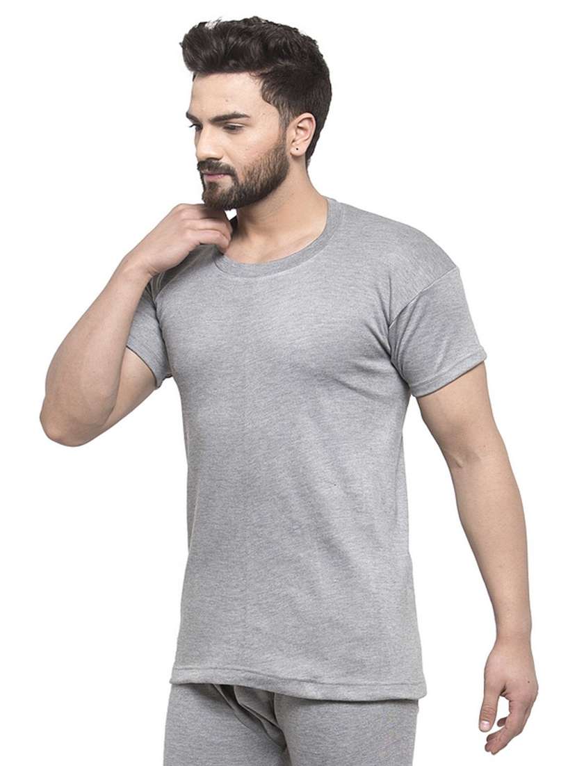 grey cotton thermal top - 20501907 - Standard Image - 2