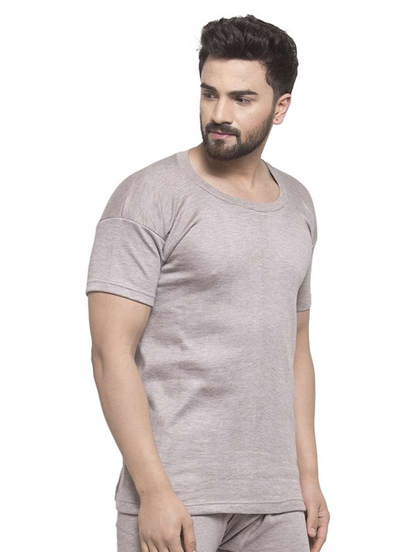 grey cotton thermal top - 20501911 -  Standard Image - 2