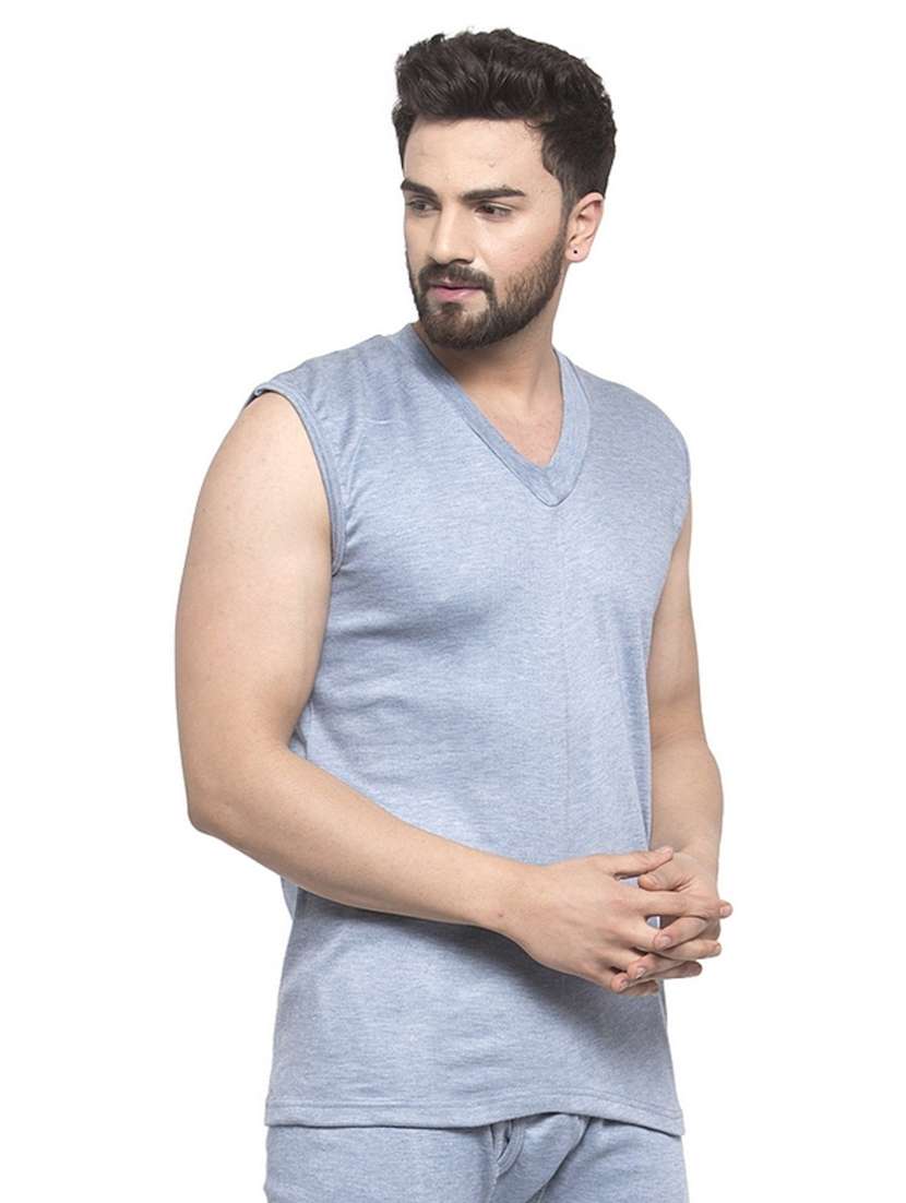 grey cotton thermal top - 20501921 - Standard Image - 2
