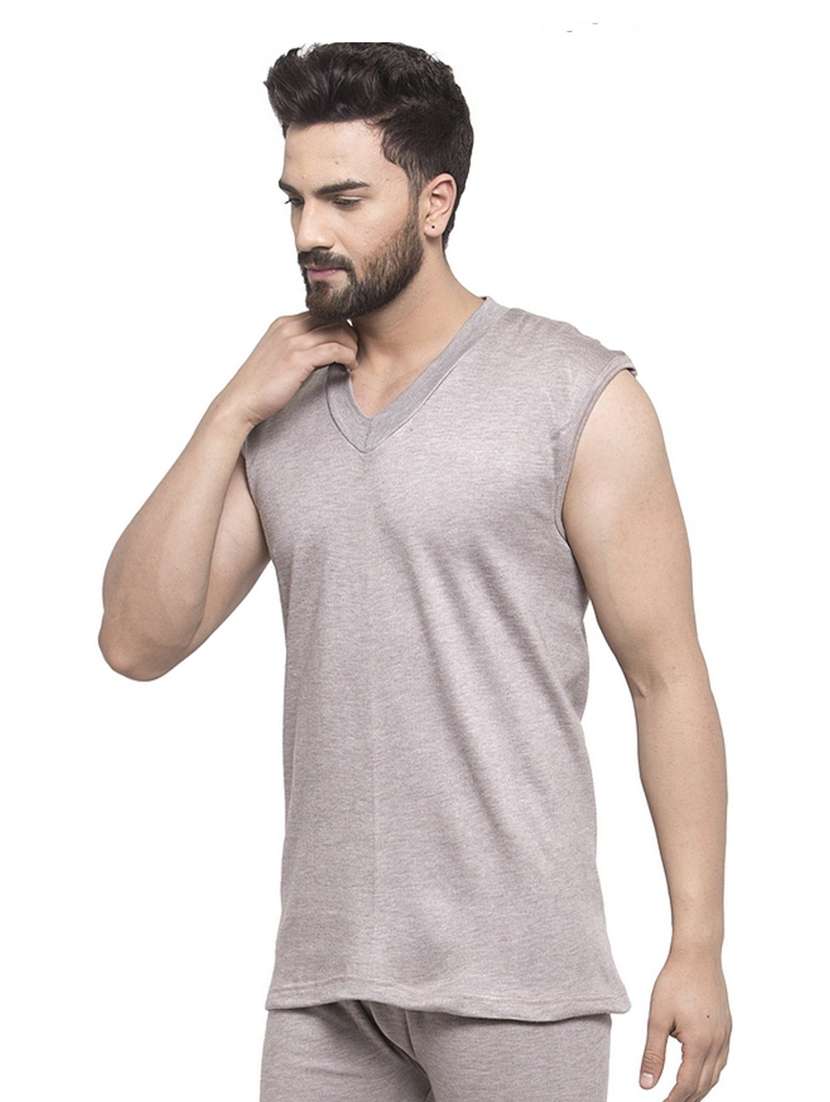 grey cotton thermal top - 20501924 -  Standard Image - 2