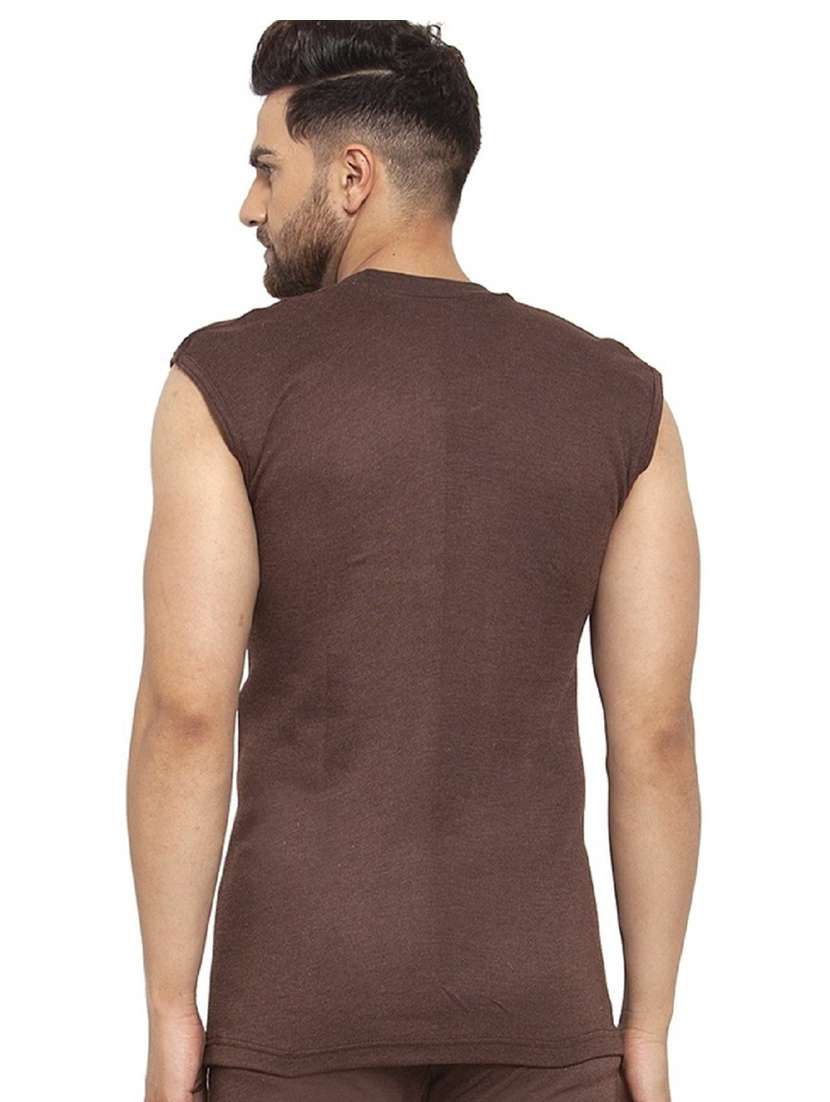 brown cotton thermal top - 20501929 - Standard Image - 2