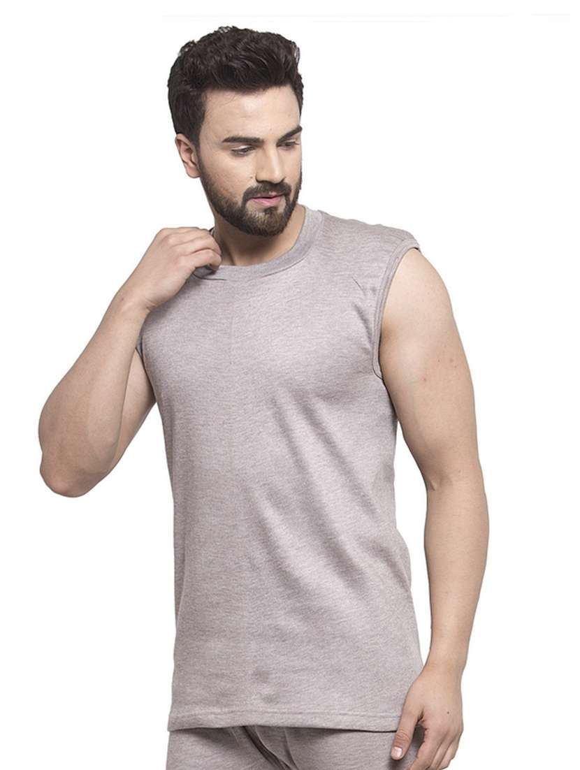 grey cotton thermal top - 20501931 - Standard Image - 2