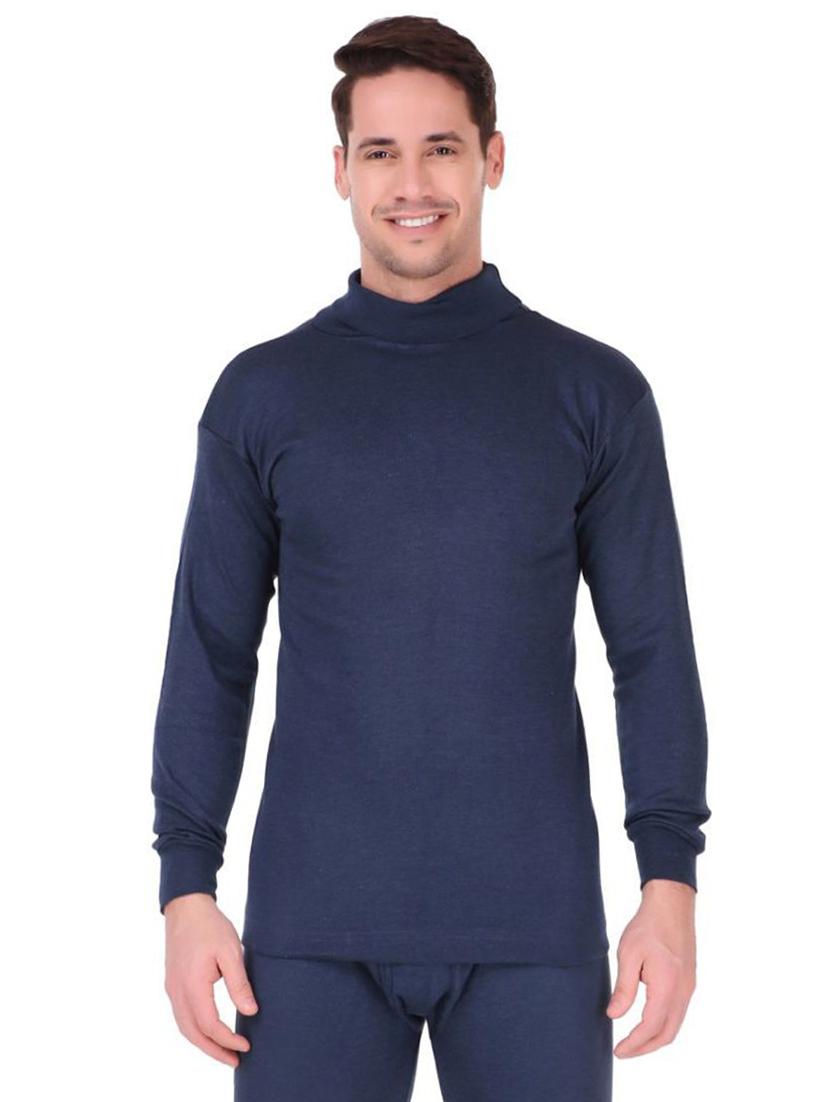 men full sleeved solid thermal top