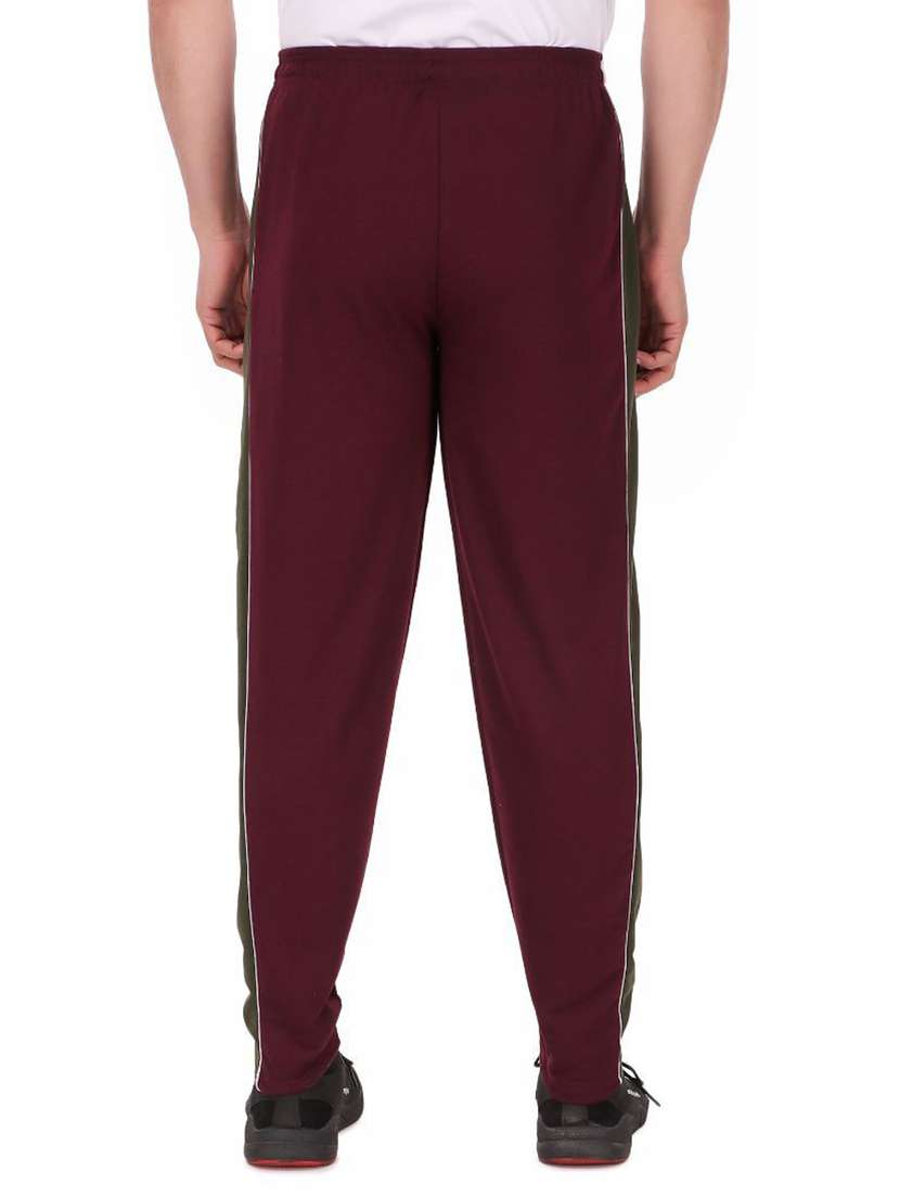 men maroon cotton blend track pant - 20502242 -  Standard Image - 2