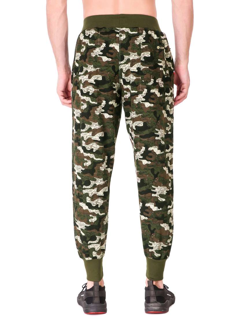 men olive cotton blend camouflage joggers  - 20502249 -  Standard Image - 2