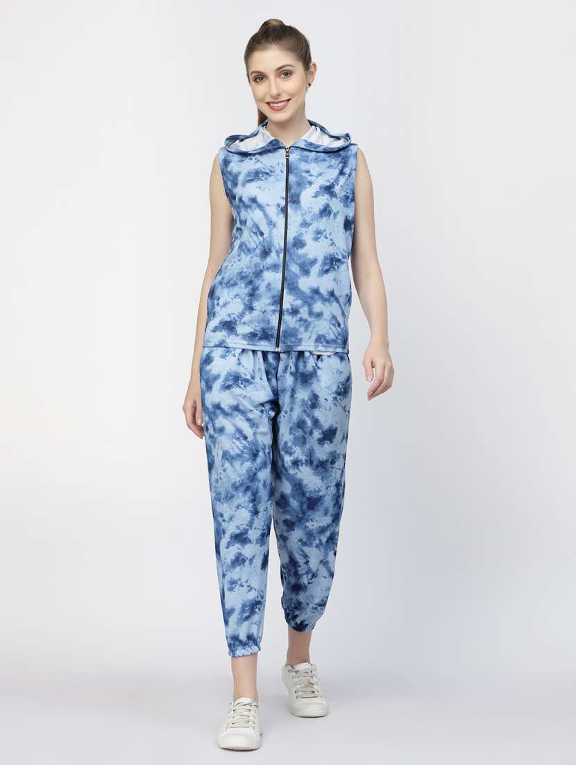 women blue jacket and trouser co-ord set 