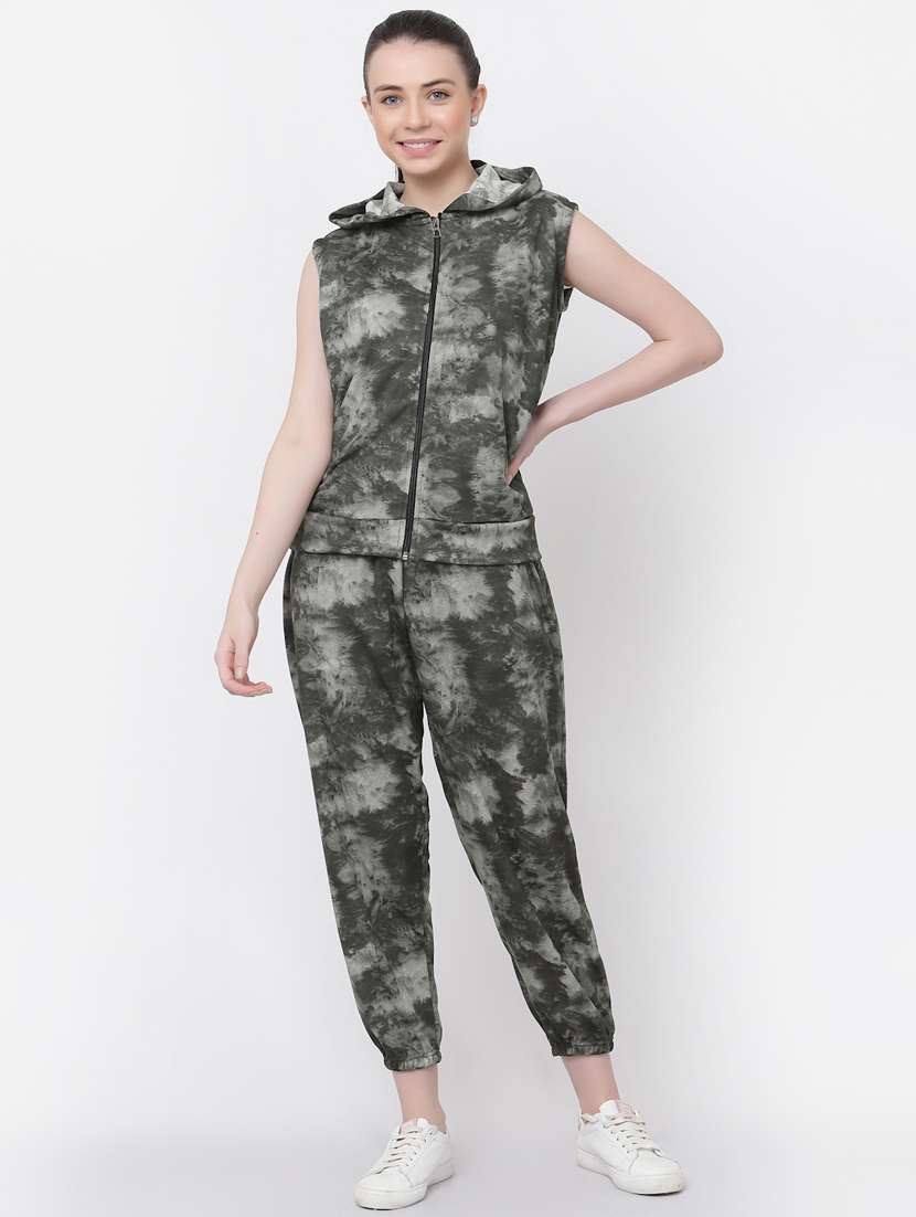 women grey polyester jacket and trouser co-ord set 