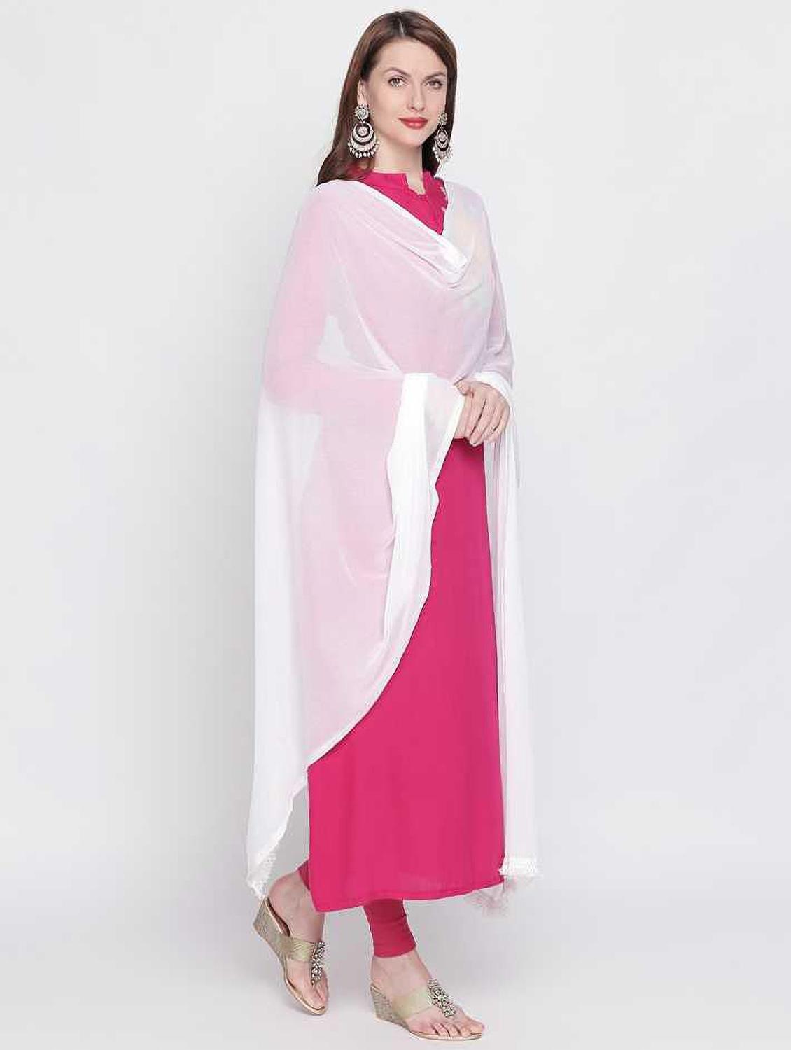 white solid dupatta - 20502652 - Standard Image - 2