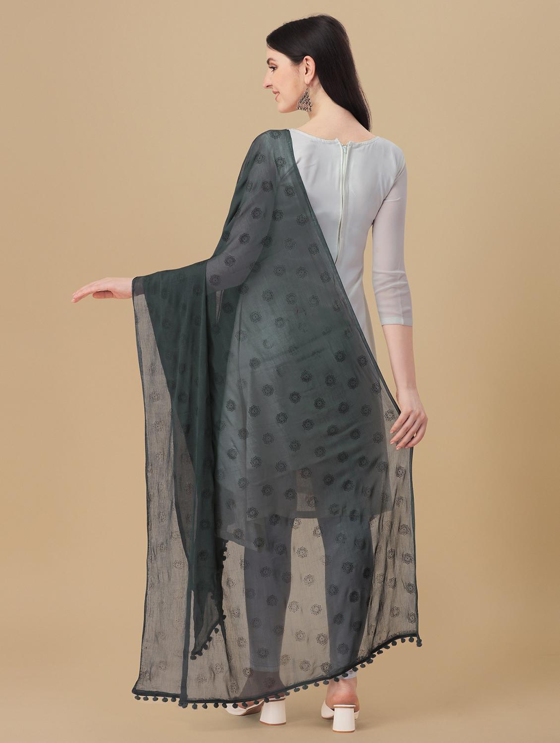 grey printed dupatta - 20502770 - Standard Image - 2