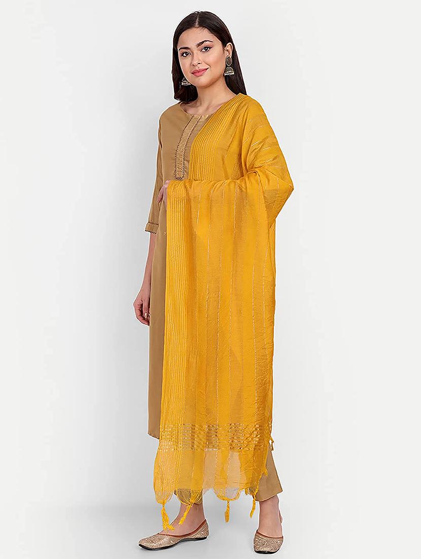 yellow striped dupatta - 20502781 - Standard Image - 2