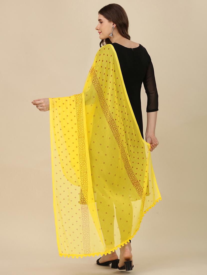 yellow printed dupatta - 20502784 - Standard Image - 2