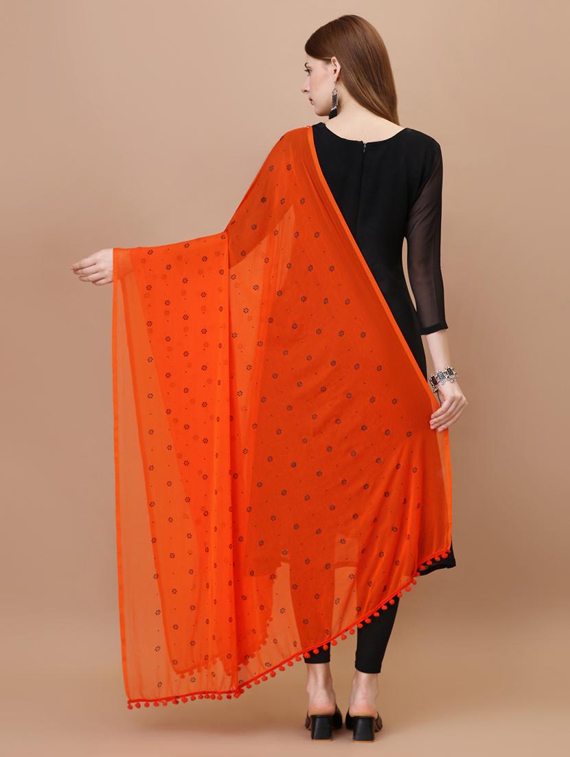 orange printed dupatta - 20502862 - Standard Image - 2