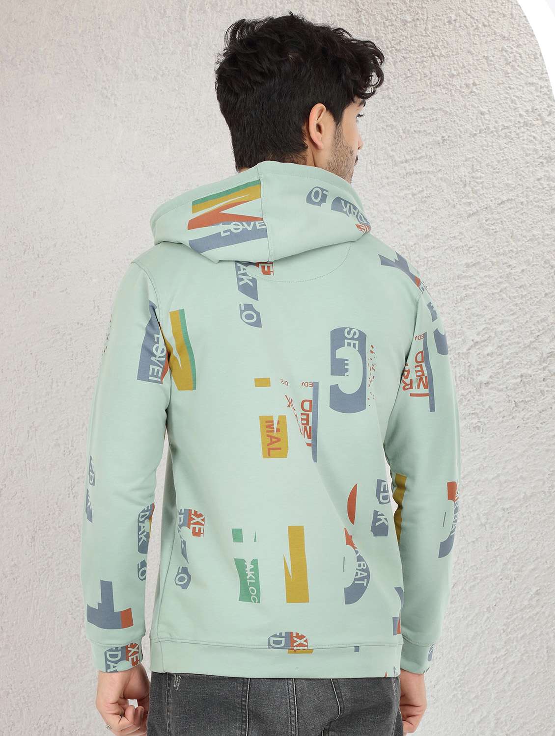 men typography print hooded sweatshirt - 20502910 -  Standard Image - 2