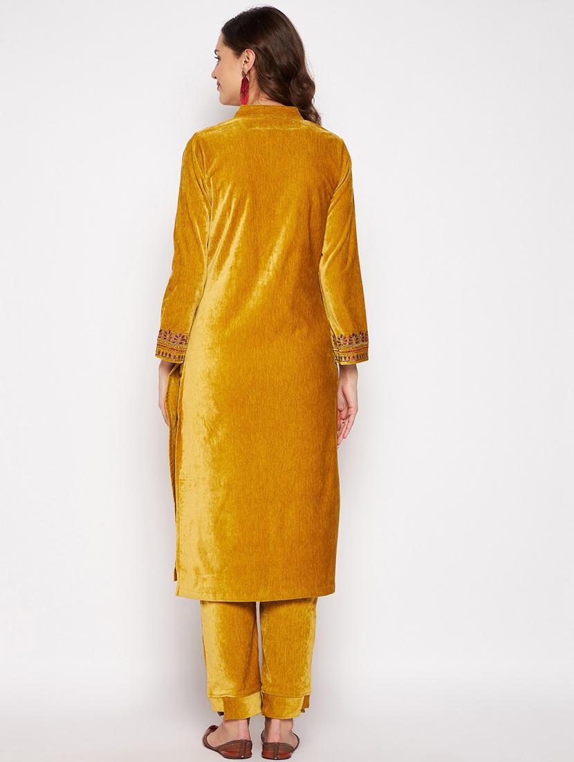 women long sleeve woollen kurta pant set - 20506753 - Standard Image - 2