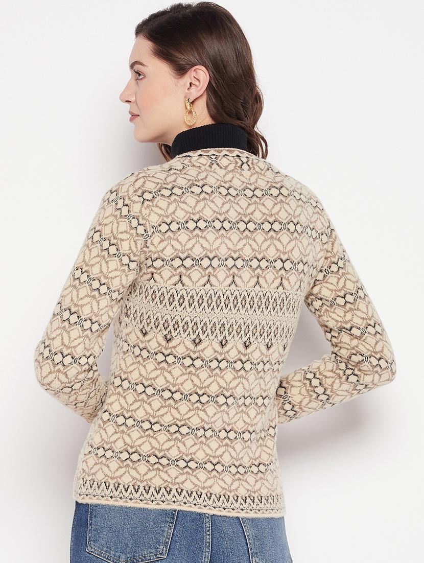 women tan wool blend cardigan - 20506891 - Standard Image - 2