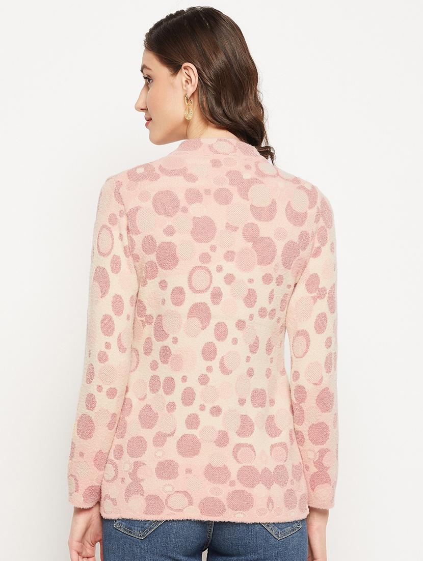 women pink wool blend cardigan - 20506905 - Standard Image - 2