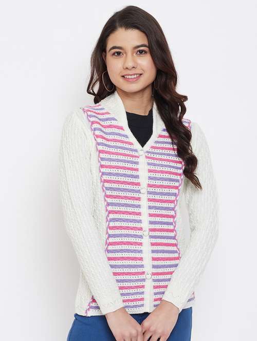 women multi colored wool blend cardigan - 20506982 - Standard Image - 0