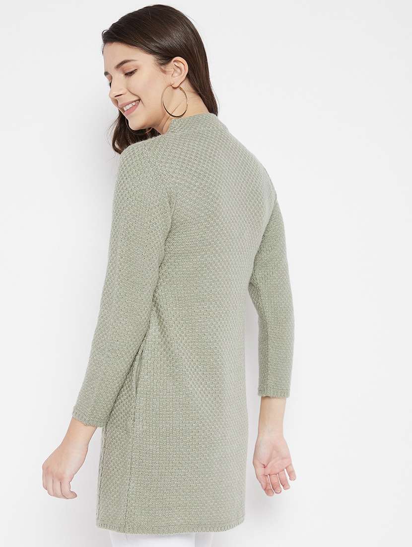 women green wool blend cardigan - 20507043 -  Standard Image - 2