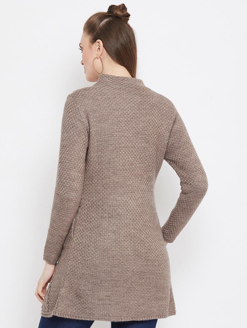 women brown wool blend cardigan - 20507050 - Standard Image - 2