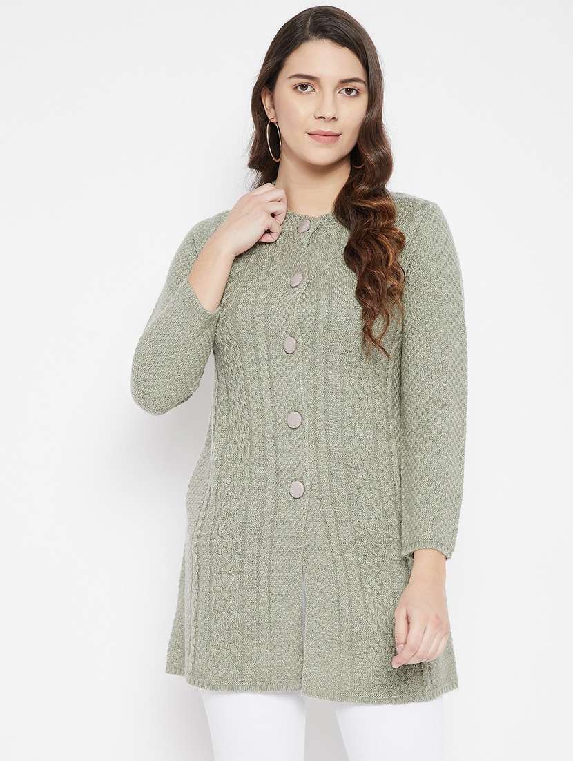 neo mint self designed woolen cardigan