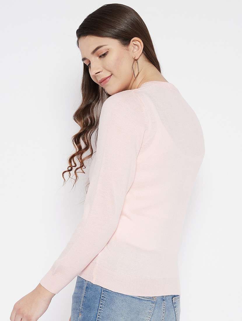 rosewater solid woolen cardigan - 20507165 -  Standard Image - 2