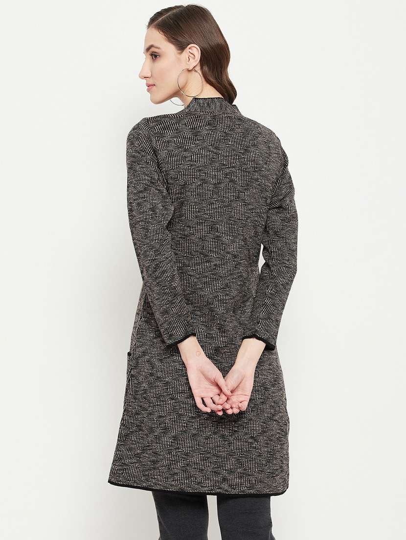 women self design woollen cardigan - 20507186 -  Standard Image - 2